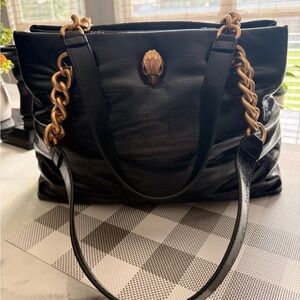 Kurt Geiger Black Tote with Gold Chain
